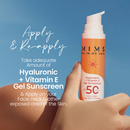 Hyaluronic + Vitamin E gel Sunscreen | SPF 50 PA++++